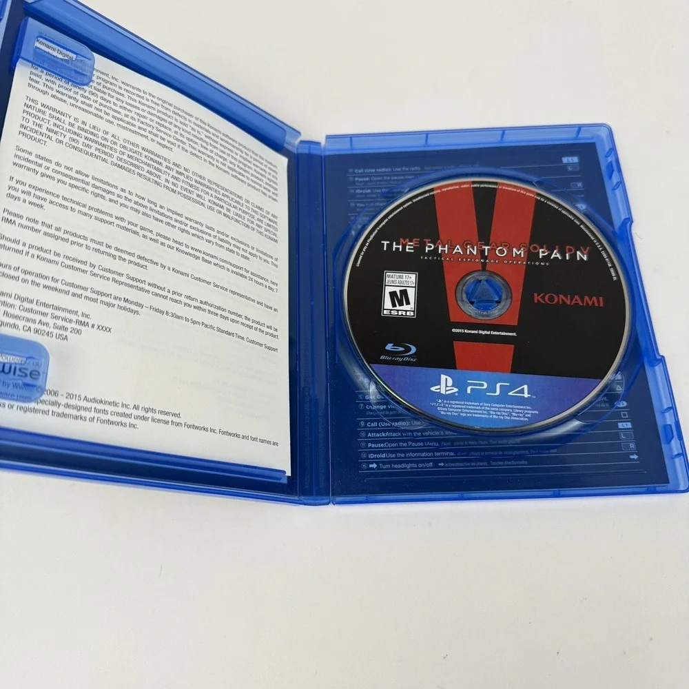 Metal Gear Solid V: The Phantom Pain (Sony PlayStation 4, 2015) Tested Working